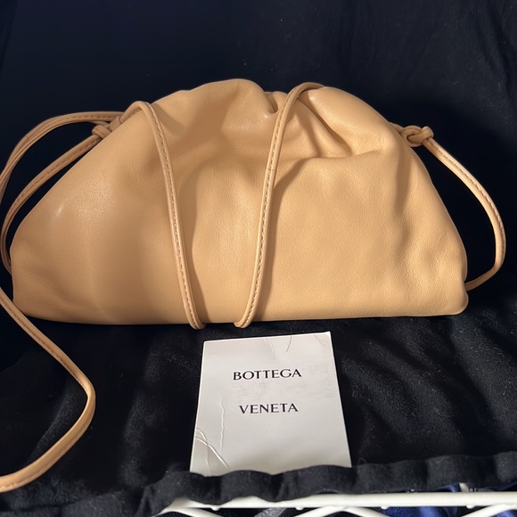 Bottega Bags Bottega Mini Pouch Crossbody Almond Gold